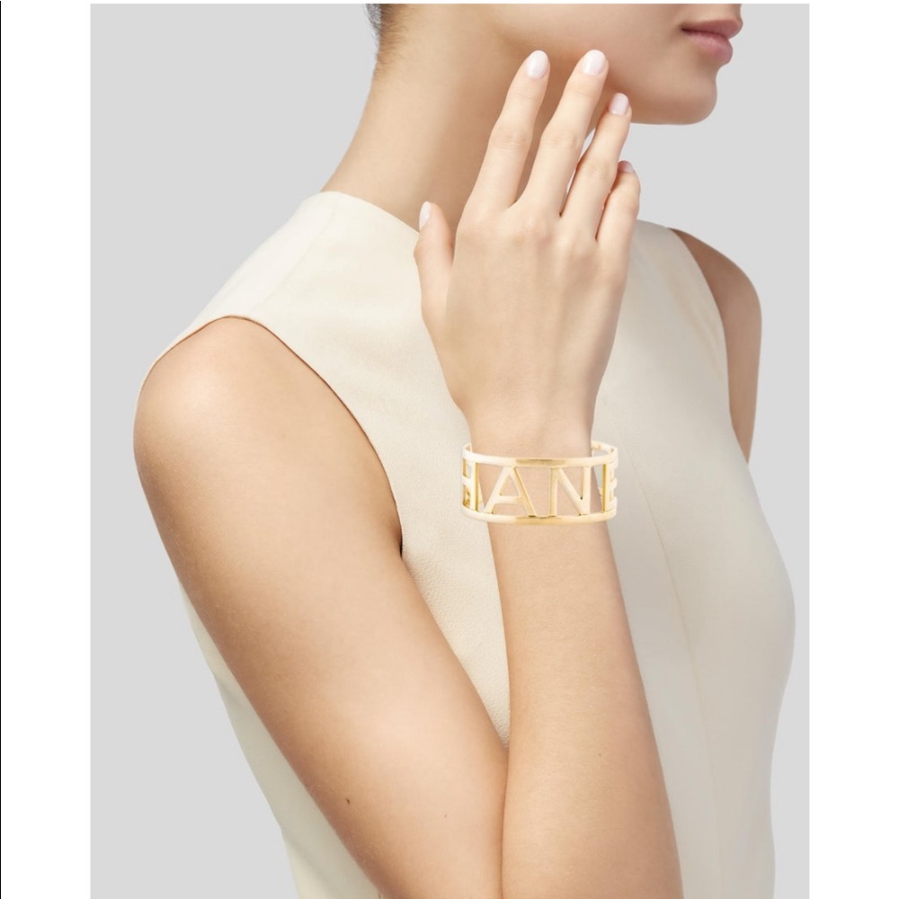 CHANEL Bracelet Logo Gold Cuff